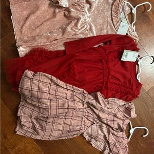 Divided Red and Pink Kids Pajama Set